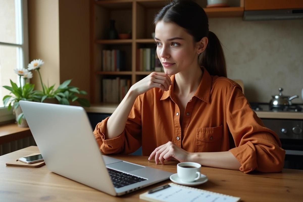 Jeune femme comparant les prix de cartons en ligne pour trouver la solution la plus rentable pour son déménagement