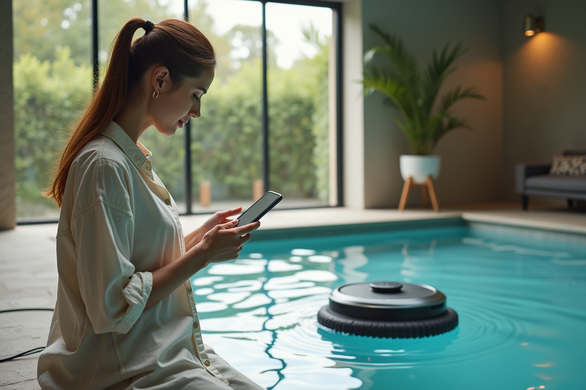 Jeune femme utilisant une application de consommation d